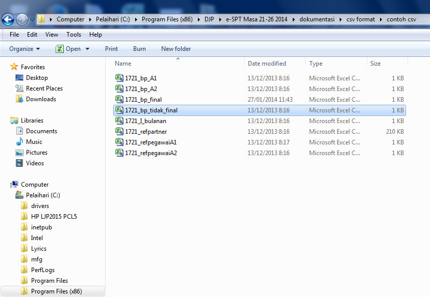 Detail Contoh File Csv Pajak Nomer 6