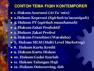 Contoh Fiqih Kontemporer - KibrisPDR