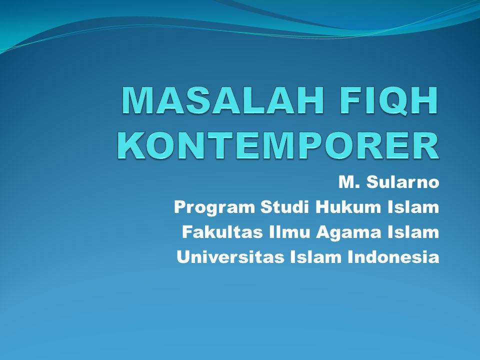 Detail Contoh Fiqih Kontemporer Nomer 5