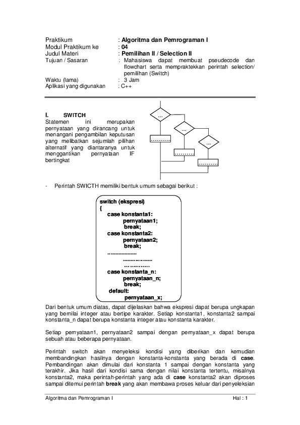 Detail Contoh Flowchart Switch Case Nomer 29