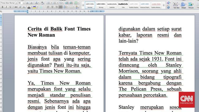 Detail Contoh Font Times New Roman Nomer 3