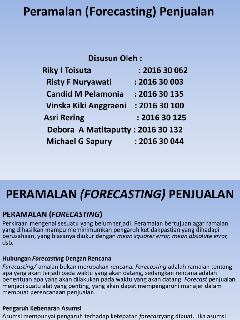 Detail Contoh Forecasting Perusahaan Nomer 43