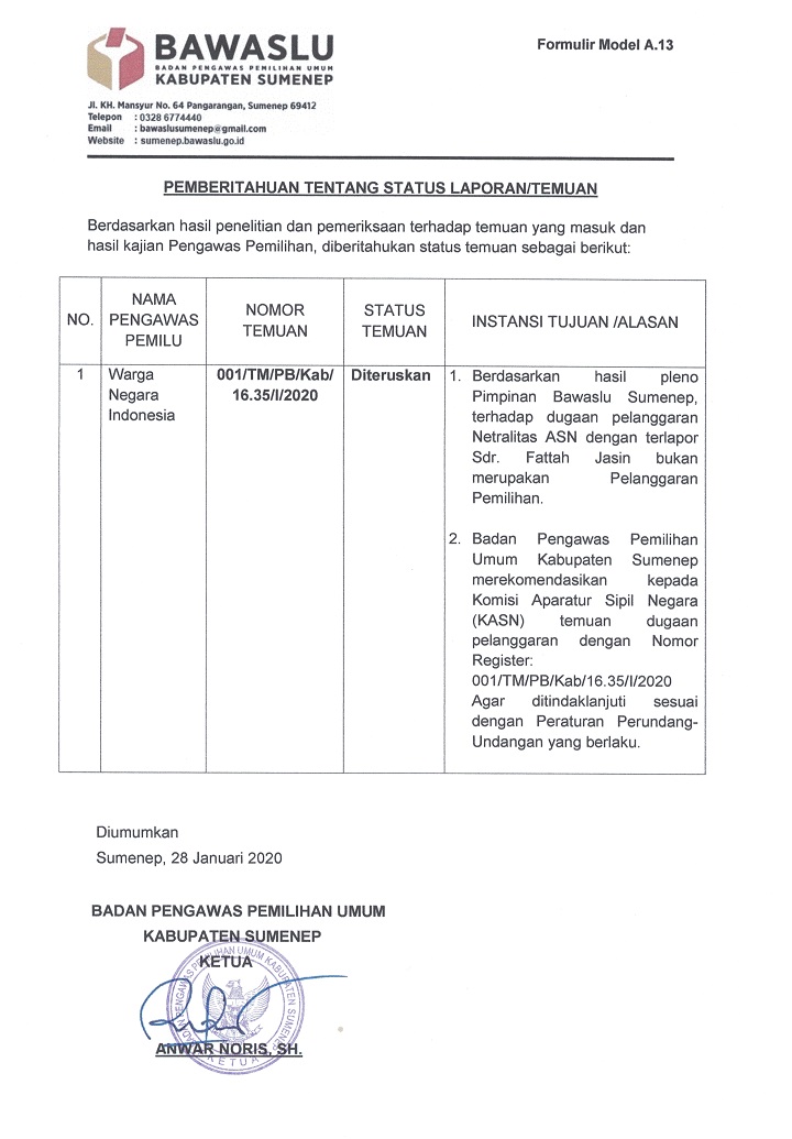 Detail Contoh Form A Nomer 8