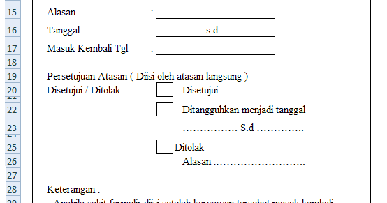 Contoh Form Cuti Karyawan 50 Koleksi Gambar