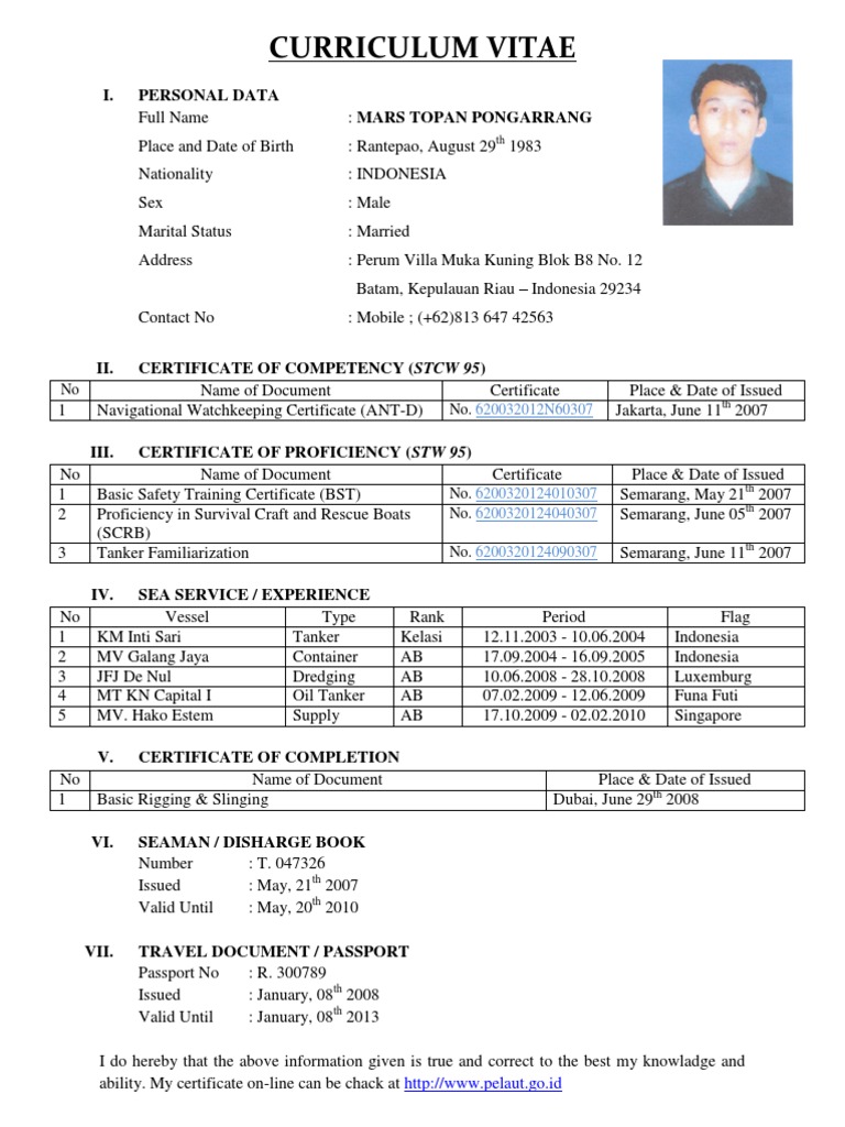 Detail Contoh Form Cv Nomer 28