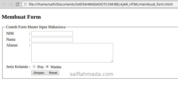 Detail Contoh Form Html Nomer 26