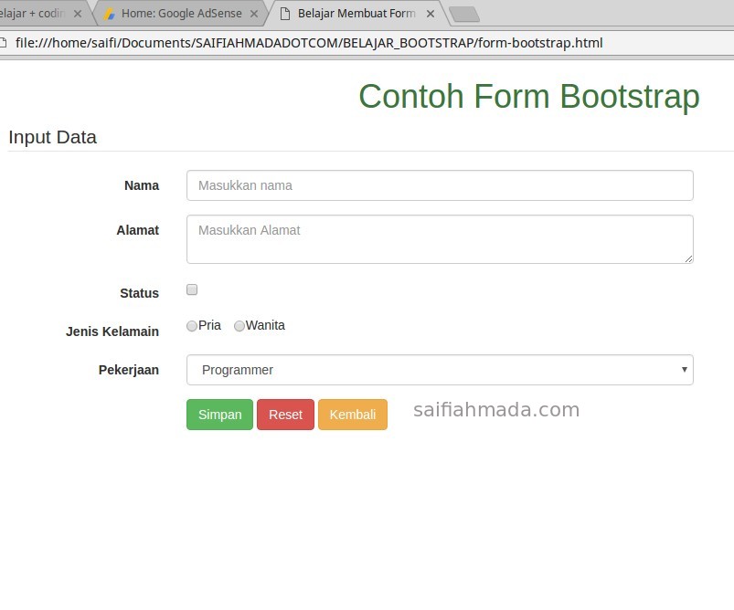 Detail Contoh Form Html Nomer 40