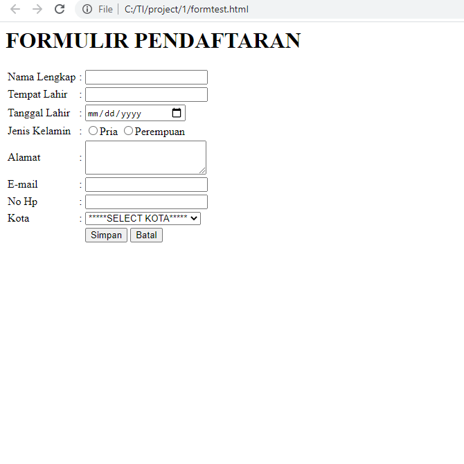 Detail Contoh Form Html Koleksi Nomer 6