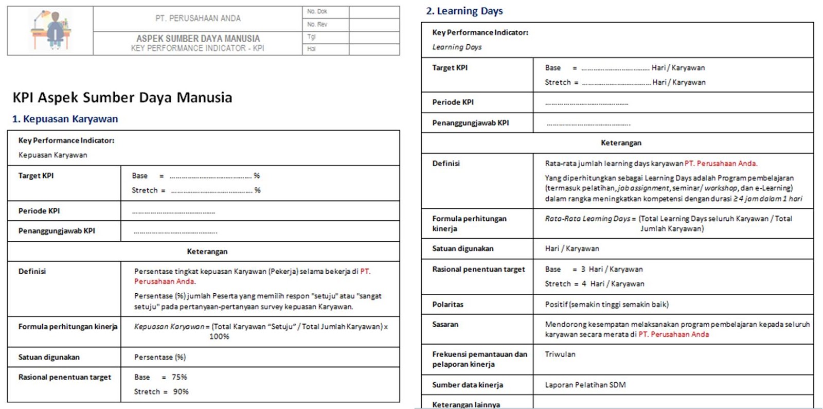 Detail Contoh Form Kpi Karyawan Nomer 8