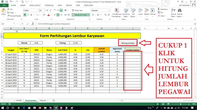Detail Contoh Form Lembur Nomer 22