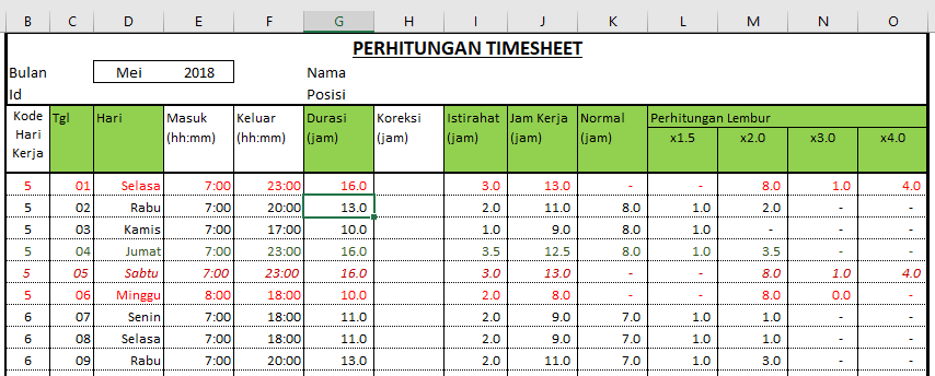 Detail Contoh Form Lembur Nomer 33