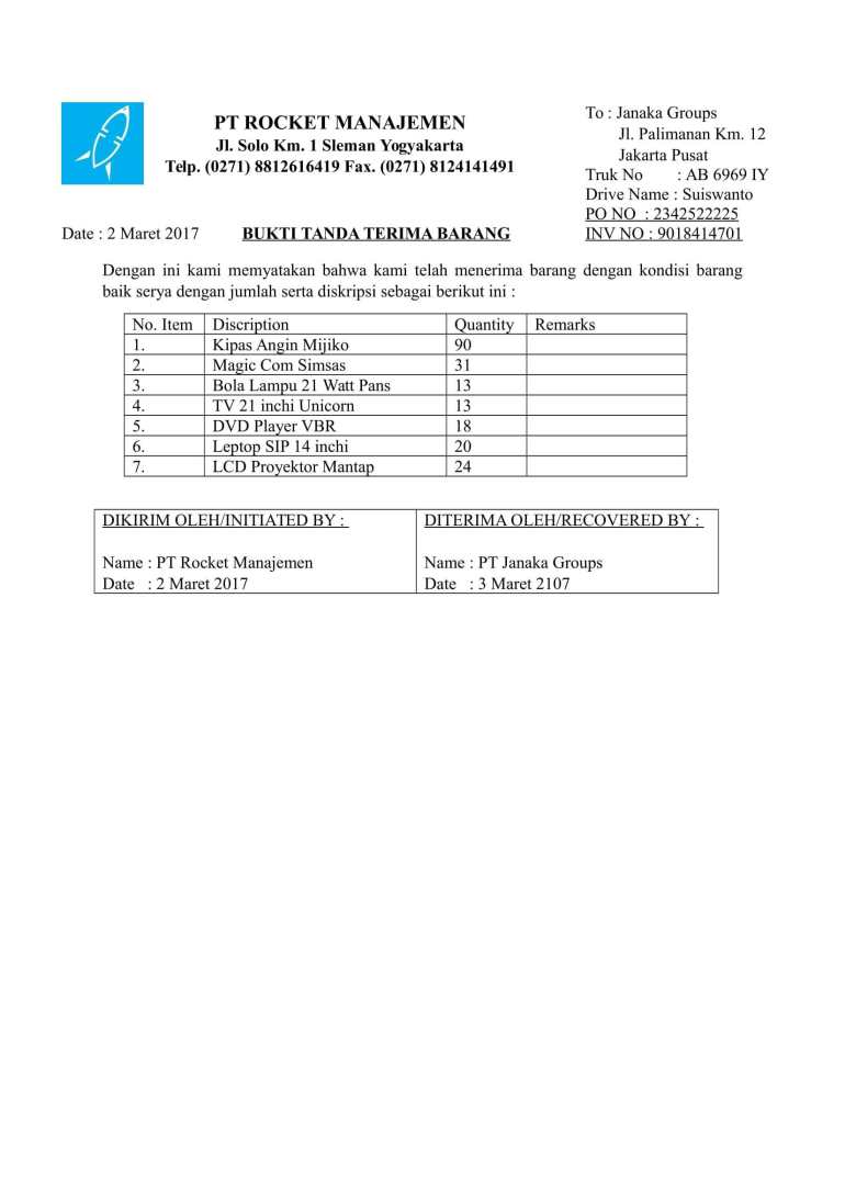 Detail Contoh Form Penerimaan Barang Nomer 37