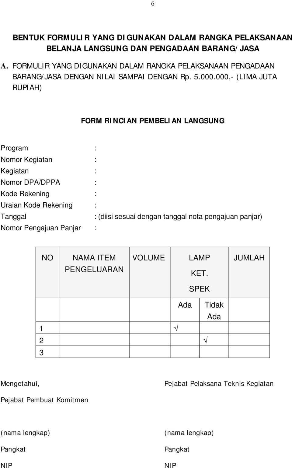 Detail Contoh Form Pengadaan Barang Nomer 5