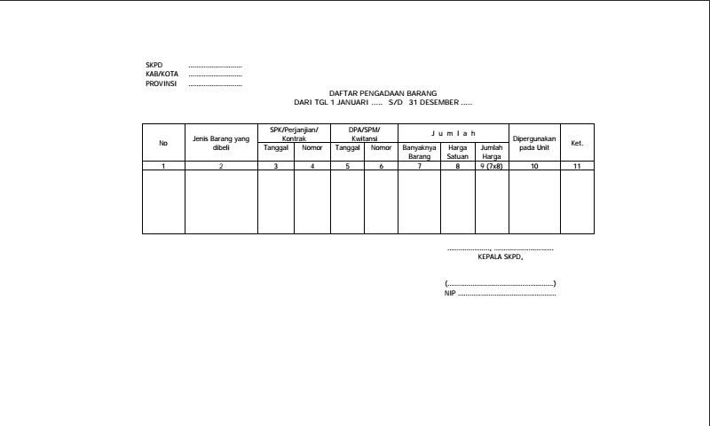 Detail Contoh Form Pengadaan Barang Nomer 8