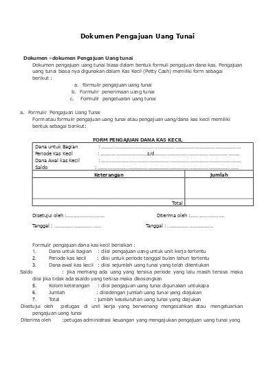 Detail Contoh Form Pengajuan Dana Kas Kecil Nomer 21