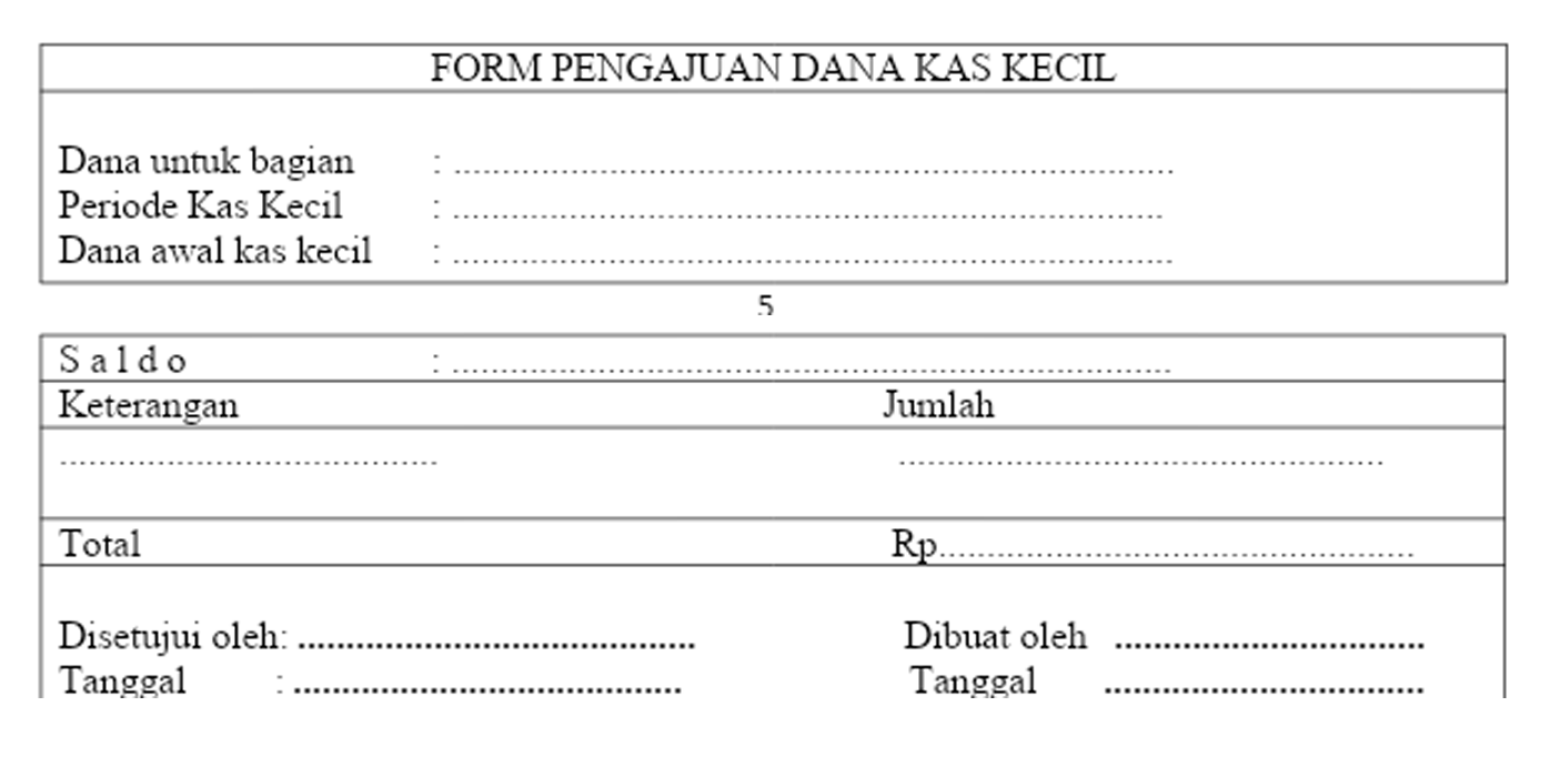 Detail Contoh Form Pengajuan Dana Kas Kecil Nomer 24