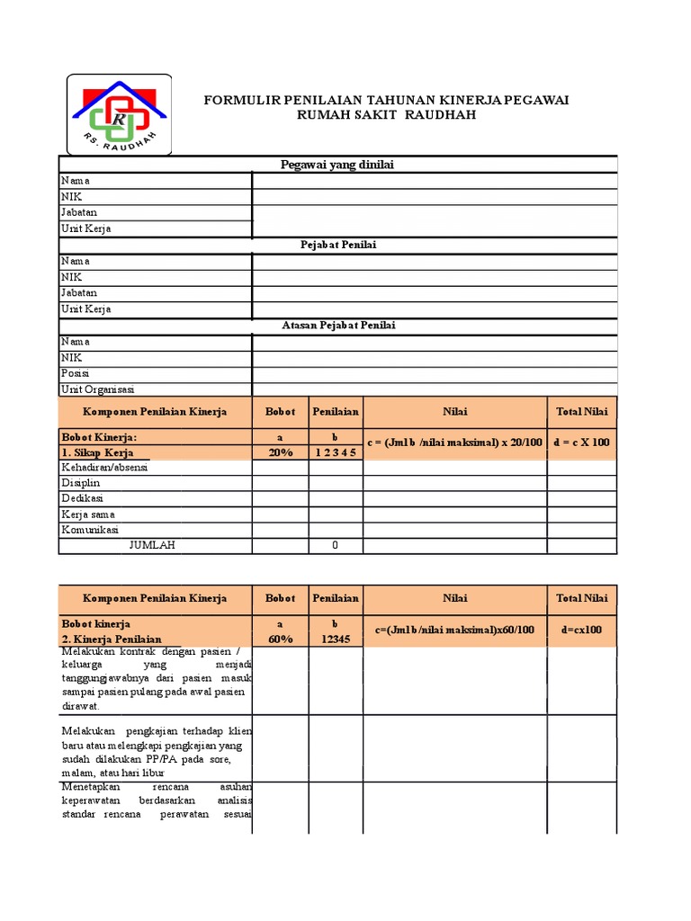 Detail Contoh Form Penilaian Kinerja Karyawan Nomer 12