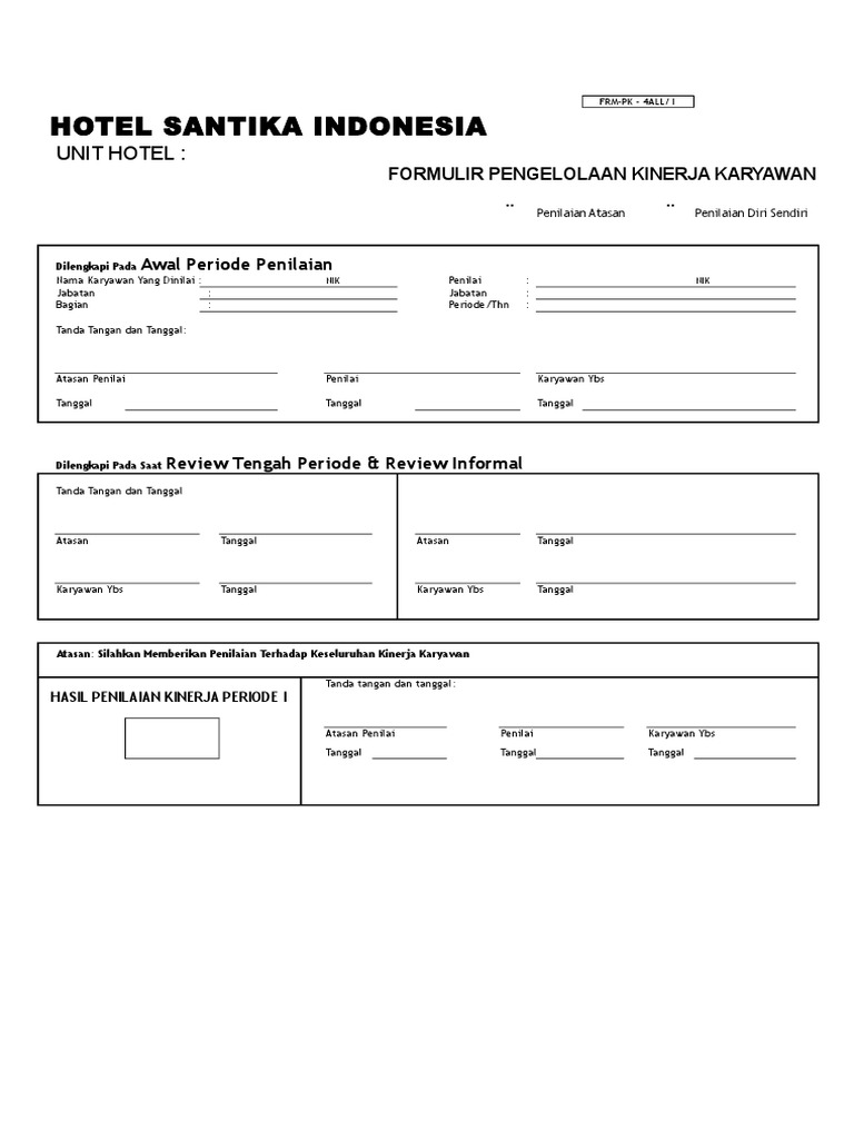 Detail Contoh Form Penilaian Kinerja Karyawan Nomer 24