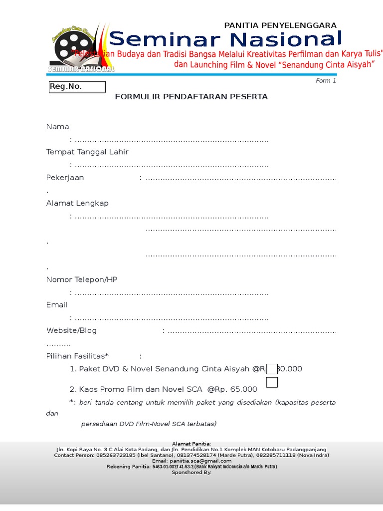 Detail Contoh Form Registrasi Nomer 23
