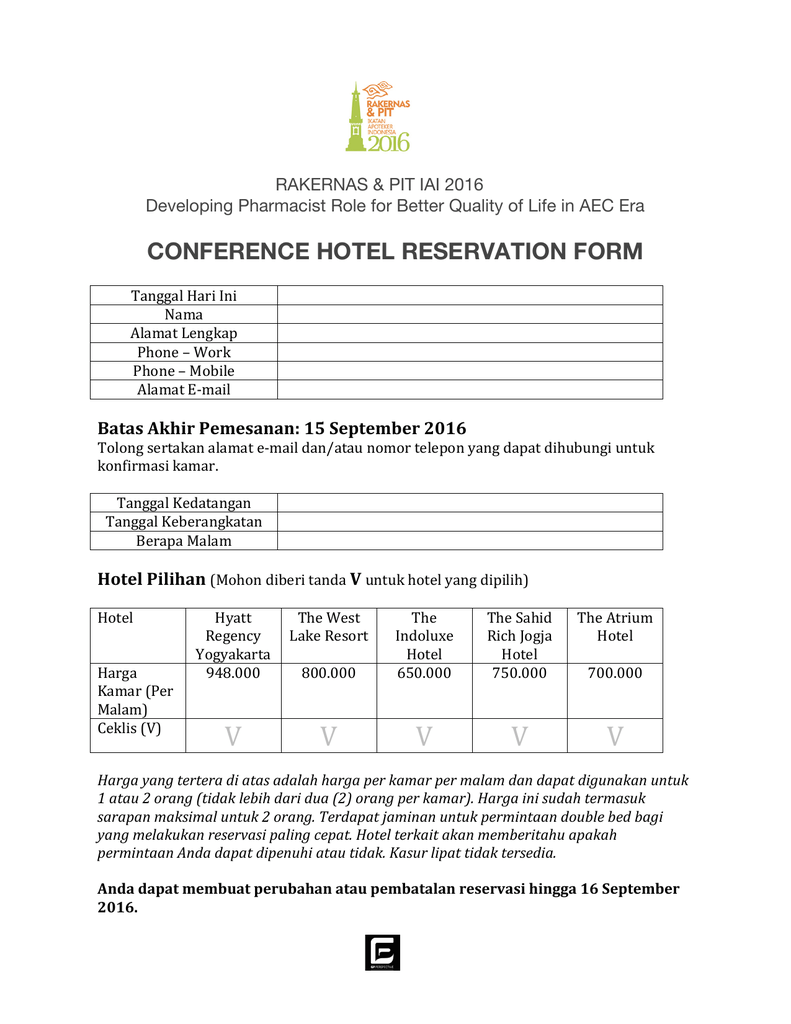 Detail Contoh Form Reservasi Hotel Nomer 17