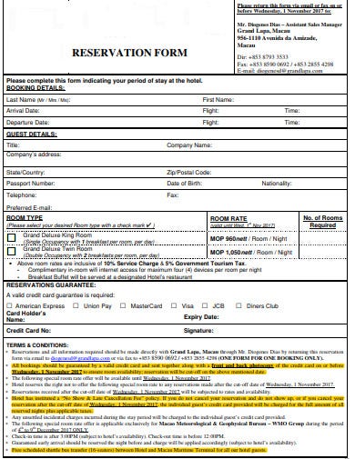 Detail Contoh Form Reservasi Hotel Nomer 19