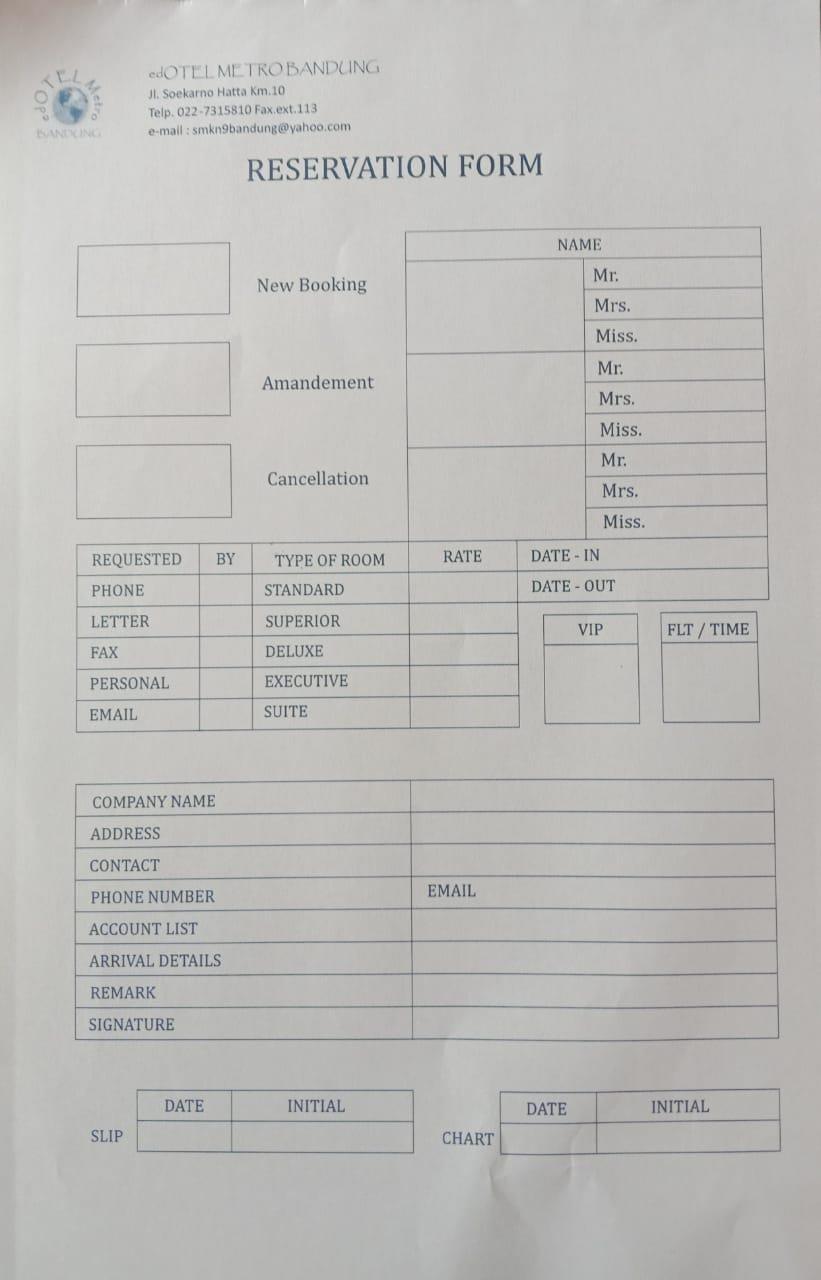 Detail Contoh Form Reservasi Hotel Nomer 49