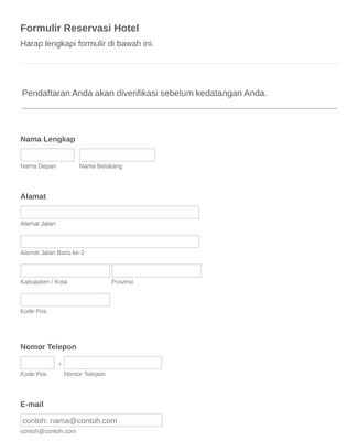 Detail Contoh Form Reservasi Hotel Nomer 51
