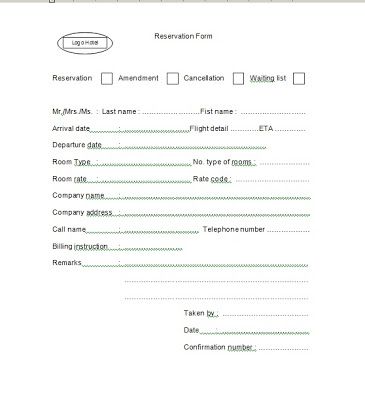 Contoh Form Reservation - KibrisPDR