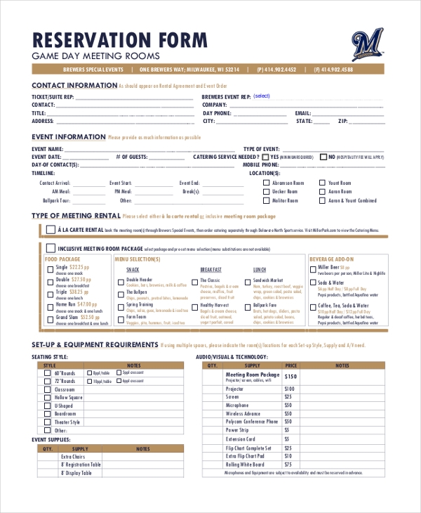 Detail Contoh Form Reservation Nomer 12