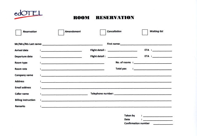 Detail Contoh Form Reservation Nomer 15