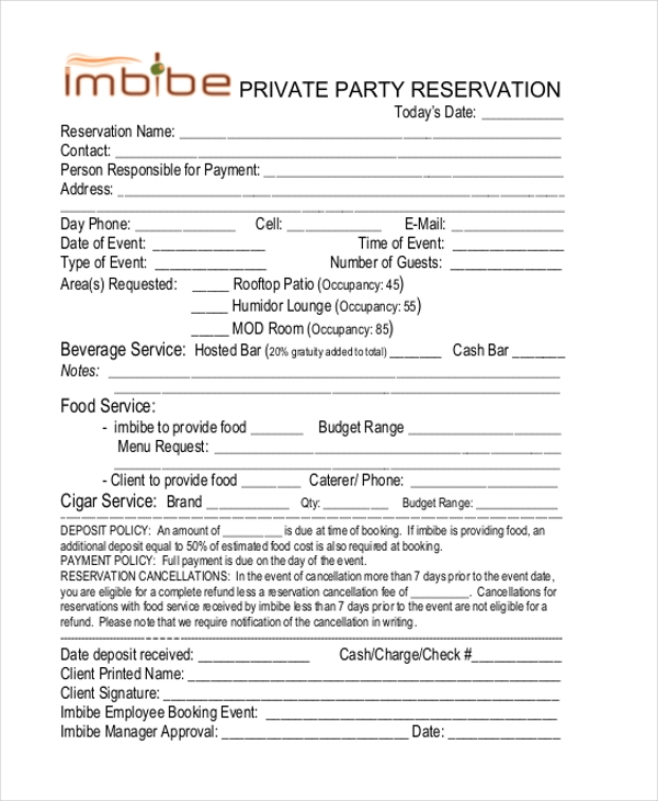 Detail Contoh Form Reservation Nomer 19