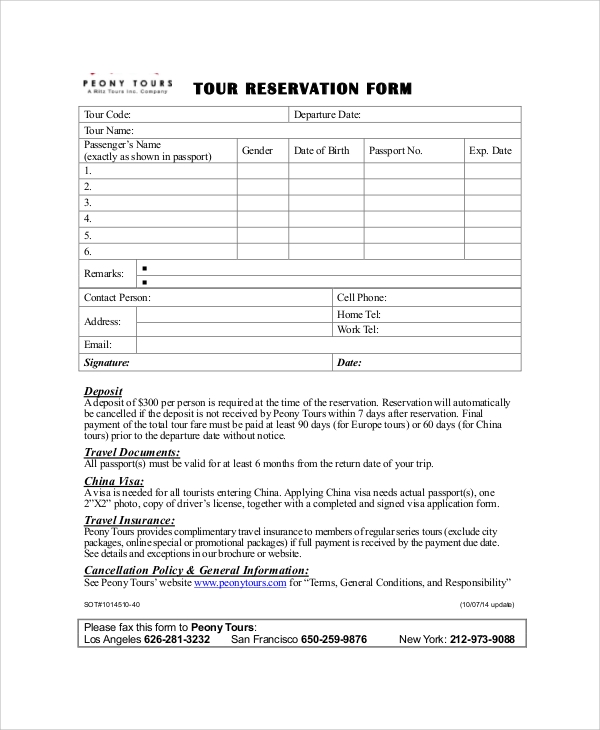 Detail Contoh Form Reservation Nomer 36
