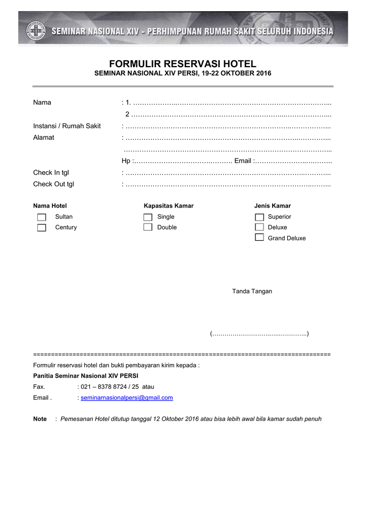 Detail Contoh Form Reservation Nomer 43