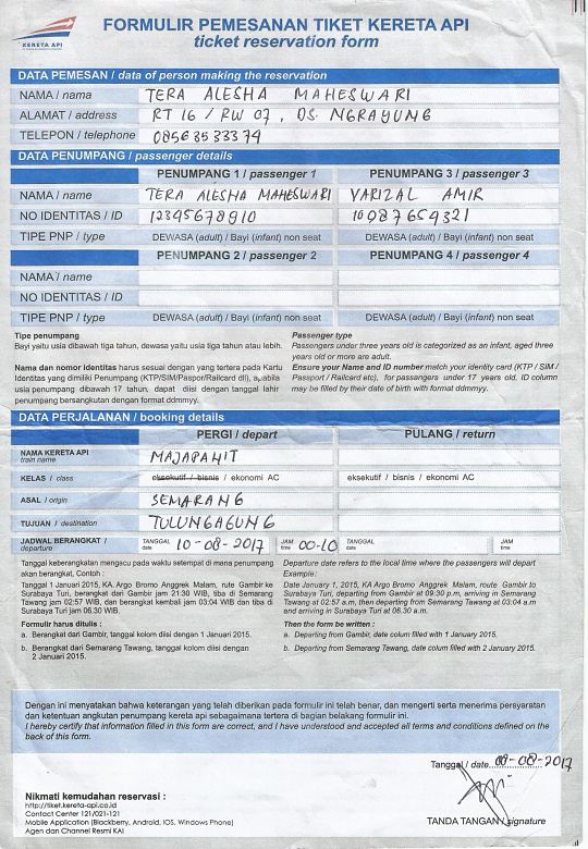 Detail Contoh Form Reservation Nomer 44