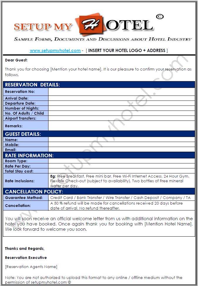 Detail Contoh Form Reservation Nomer 50