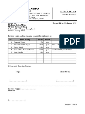 Detail Contoh Form Surat Jalan Nomer 36