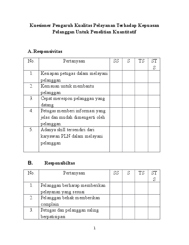 Detail Contoh Form Survey Kepuasan Pelanggan Nomer 26