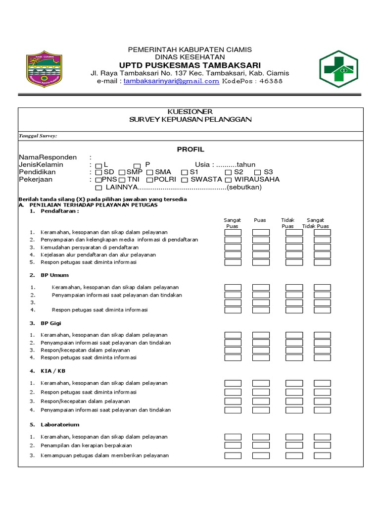 Detail Contoh Form Survey Kepuasan Pelanggan Nomer 7