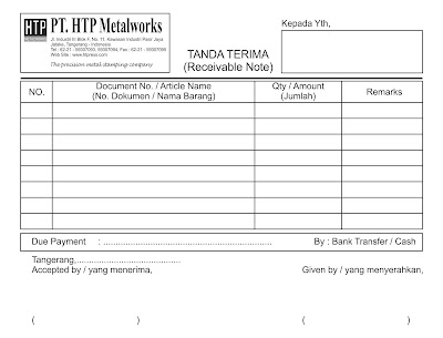 Detail Contoh Form Tanda Terima Nomer 31