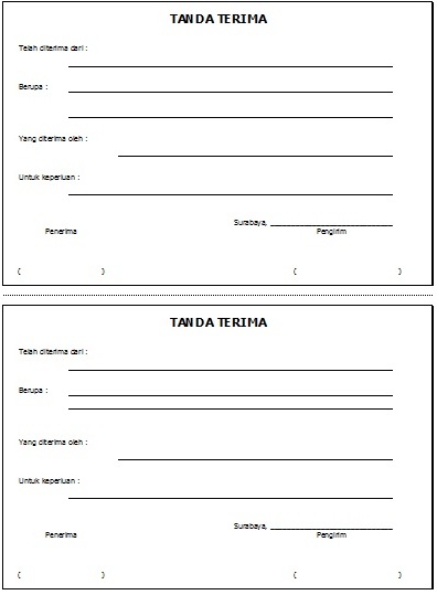 Detail Contoh Form Tanda Terima Surat Nomer 20