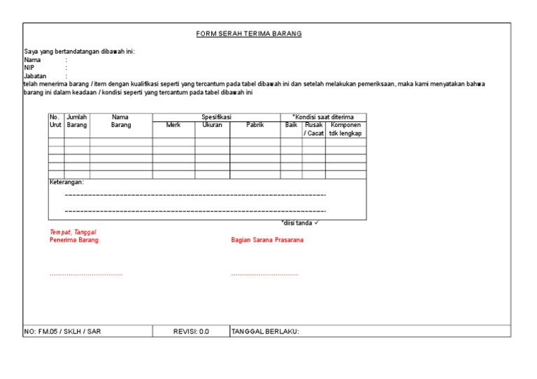 Detail Contoh Form Tanda Terima Surat Nomer 41