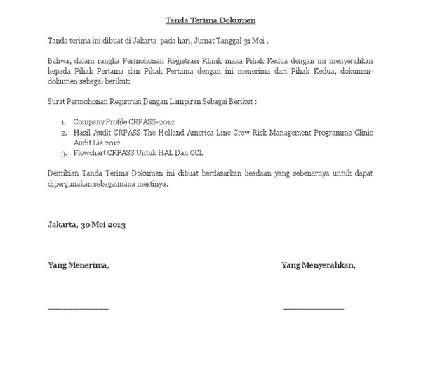 Detail Contoh Form Tanda Terima Surat Nomer 8