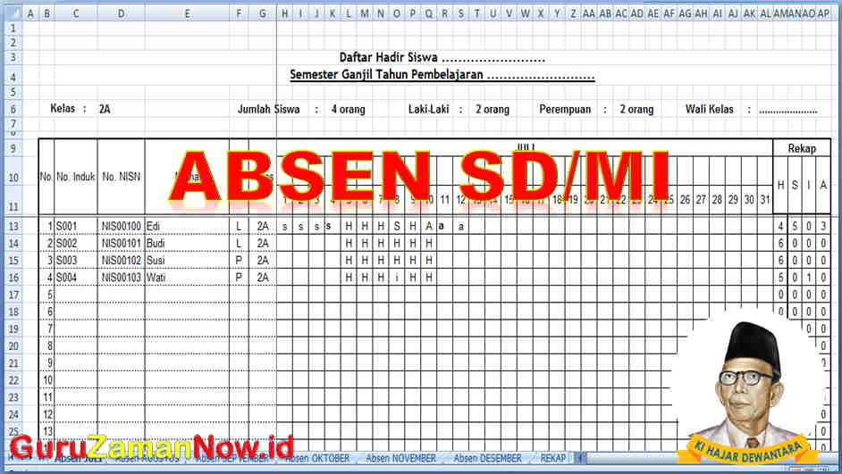 Detail Contoh Format Absen Siswa Nomer 32