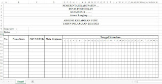 Detail Contoh Format Absensi Nomer 3