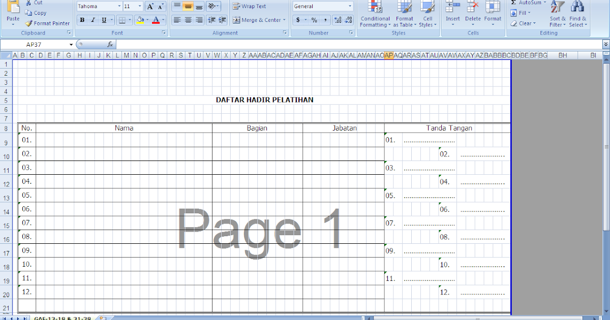Detail Contoh Format Absensi Nomer 34