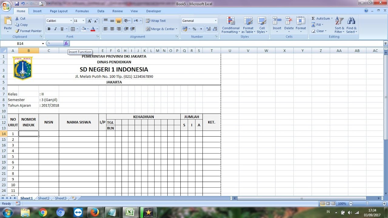 Detail Contoh Format Absensi Nomer 54