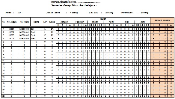 Detail Contoh Format Absensi Nomer 55