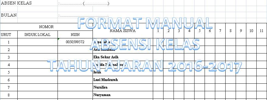 Detail Contoh Format Absensi Nomer 56