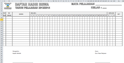 Detail Contoh Format Absensi Nomer 7