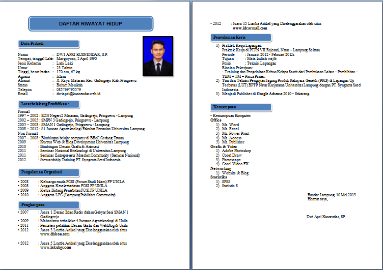 Detail Contoh Format Cv Nomer 16